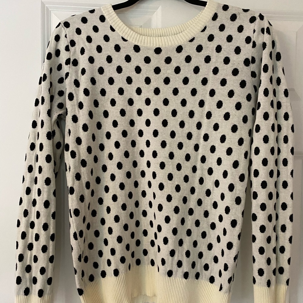 41 Hawthorn polka dot black and white crew sweater